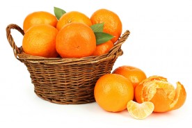 a basket of oranges